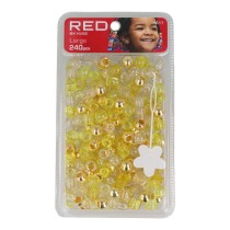 Glass beads Red Kiss Kiss L Yellow 240 Pieces