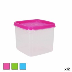 Viereckige Lunchbox mit Deckel 750 ml karriert 12 x 12 x 10 cm (12 Stück)