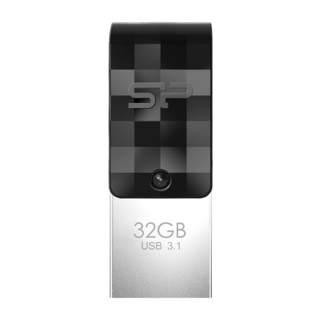 USB stick Silicon Power Mobile C31 USB 3.1 USB-C OTG 32 GB Black Black/Silver (1 Unit)