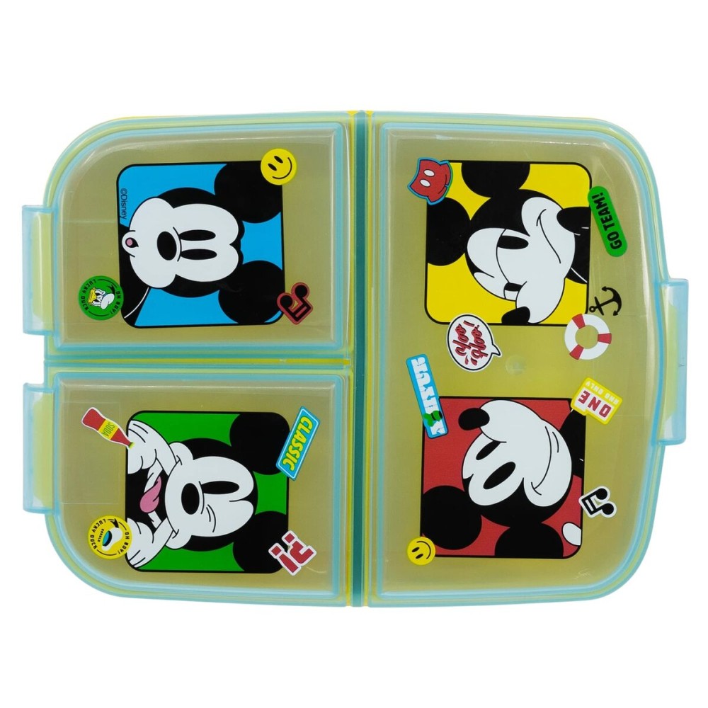 Compartment Lunchbox Mickey Mouse Fun-Tastic polypropylene 22 x 14 x 6 cm 19,5 x 16,5 x 6,7 cm