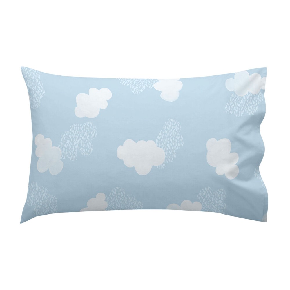 Parure de couette HappyFriday Basic Kids Bleu Lit de bébé 2 Pièces