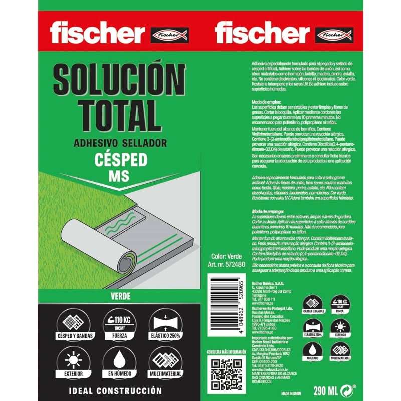 Versiegelung/Klebstoff Fischer Solución Total 572480 grün 290 ml Rasen