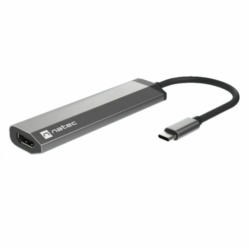 Hub USB Natec Fowler Slim Noir Chrome (1 Unité)