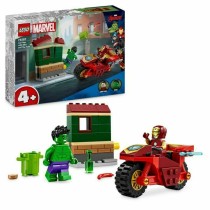 Konstruktionsspiel Lego Marvel 76287 Iron Man with bike and Hulk Bunt 68Stücke