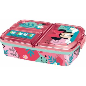 Lunchbox mit Fächern Minnie Mouse Polypropylen 19,5 x 16,5 x 6,7 cm