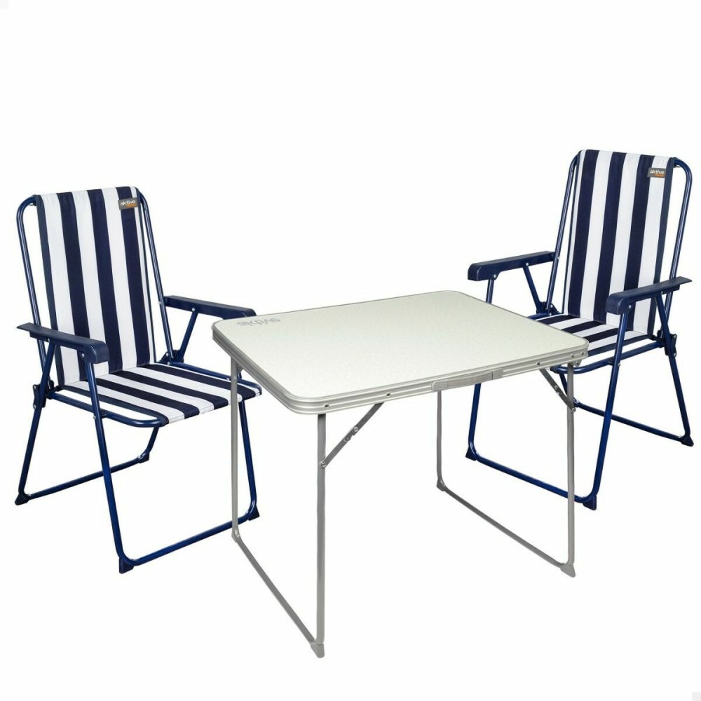 Tisch-Set mit 2 Stühlen Aktive Camping 80 x 60 x 70 cm