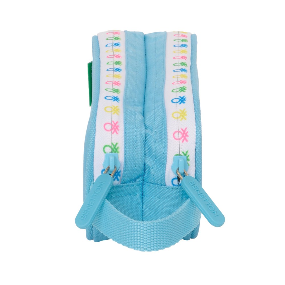 Trousse Fourre-Tout Double Benetton Spring Bleu ciel 21 x 8 x 6 cm