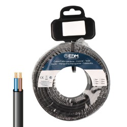 Flat parallel cable EDM 28512 Black 15 m