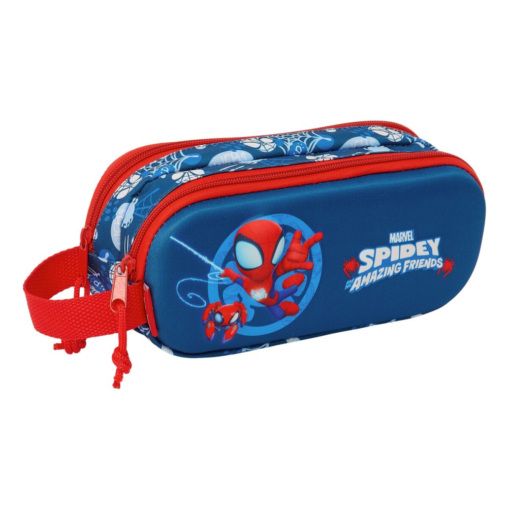 Zweifaches Mehrzweck-Etui Spider-Man Rot Marineblau 21 x 8 x 6 cm 3D