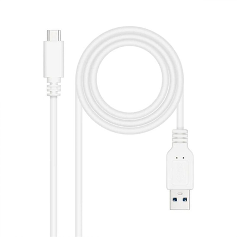 USB-C-Kabel auf USB NANOCABLE 10.01.4001-W Weiß 1 m (1 Stück)