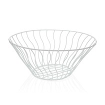 Fruit Bowl Versa White Metal Ceramic Steel 28 x 11,5 x 28 cm