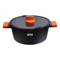 Kasserolle mit Glasabdeckung Quttin Gastro Schwarz Orange 34,5 x 25,5 x 12 cm (6 Stück)