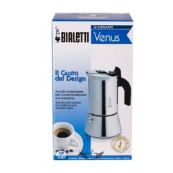 Italian Coffee Pot Bialetti New Venus Silver Wood Stainless steel 240 ml 6 Cups