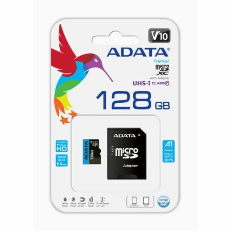 Micro SD Memory Card with Adaptor Adata Premier 128 GB