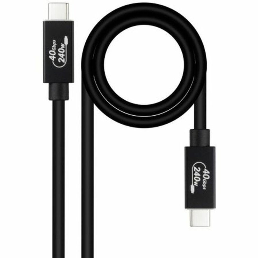 USB-Kabel NANOCABLE 10.01.5001 Schwarz 1 m (1 Stück)