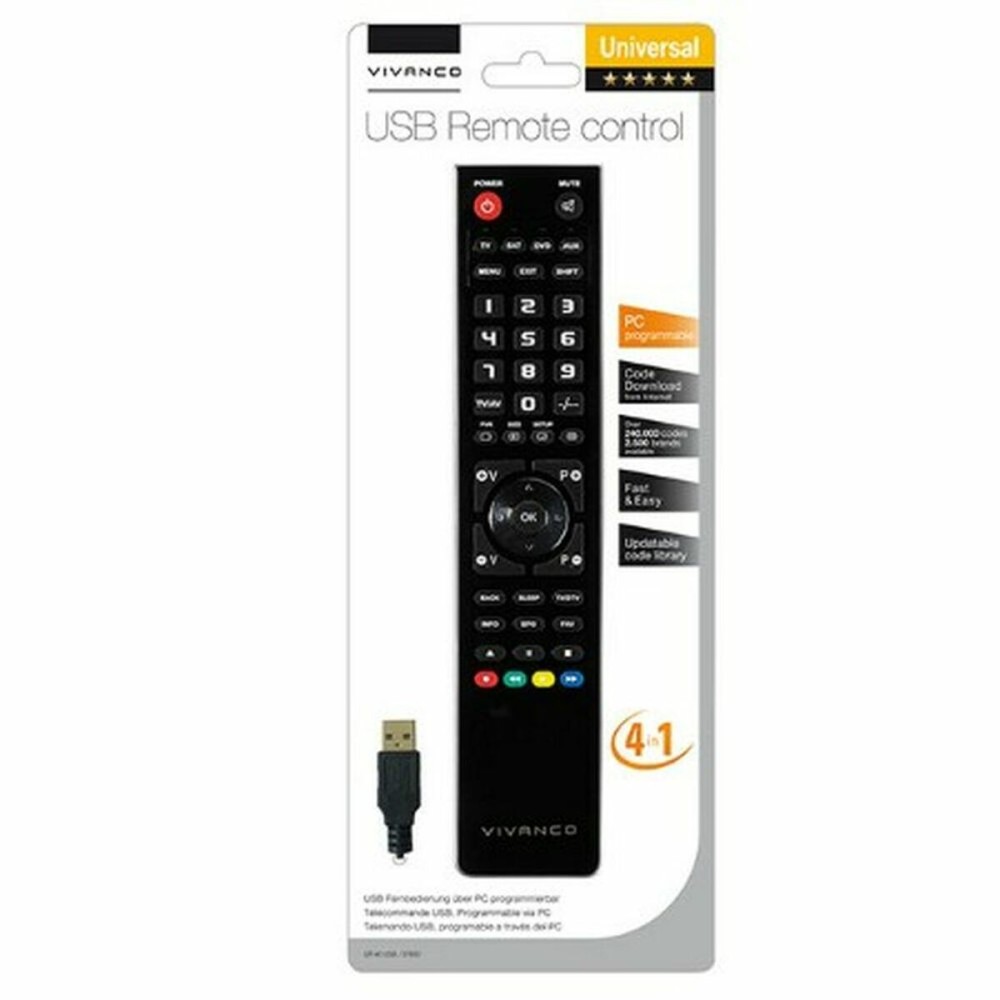 Universal Remote Control Vivanco 37600 UR40USB