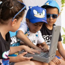 Kinderkappe mit Ohrenklappen Sonic Blau