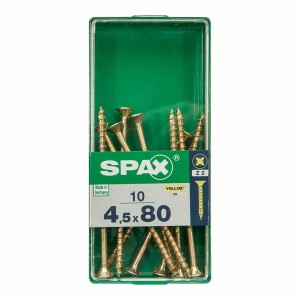 Schraubenkasten SPAX 4081020450802 Holzschraube Flacher Kopf (4,5 x 80 mm)