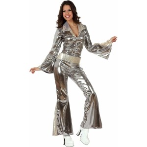 Costume for Adults Th3 Party   Silver (2 Pieces) (Refurbished A)