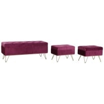 Bench DKD Home Decor 110 x 42 x 44 cm Metal Maroon