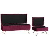 Bench DKD Home Decor 110 x 42 x 44 cm Metal Maroon