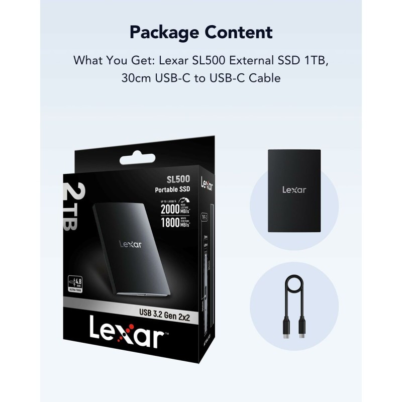 External Hard Drive Lexar LSL500X001T-RNBNG 1 TB SSD 2,5"