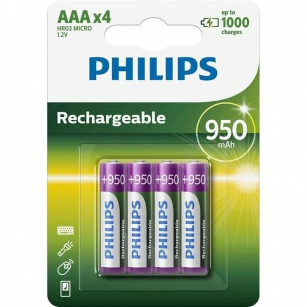 Wiederaufladbare Batterie Philips 1,2 V AAA (4 Stück)