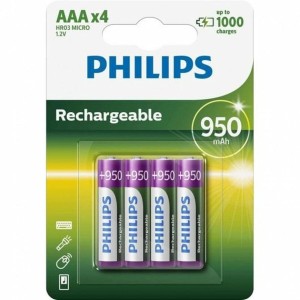 Batterie rechargeable Philips 1,2 V AAA (4 Unités)