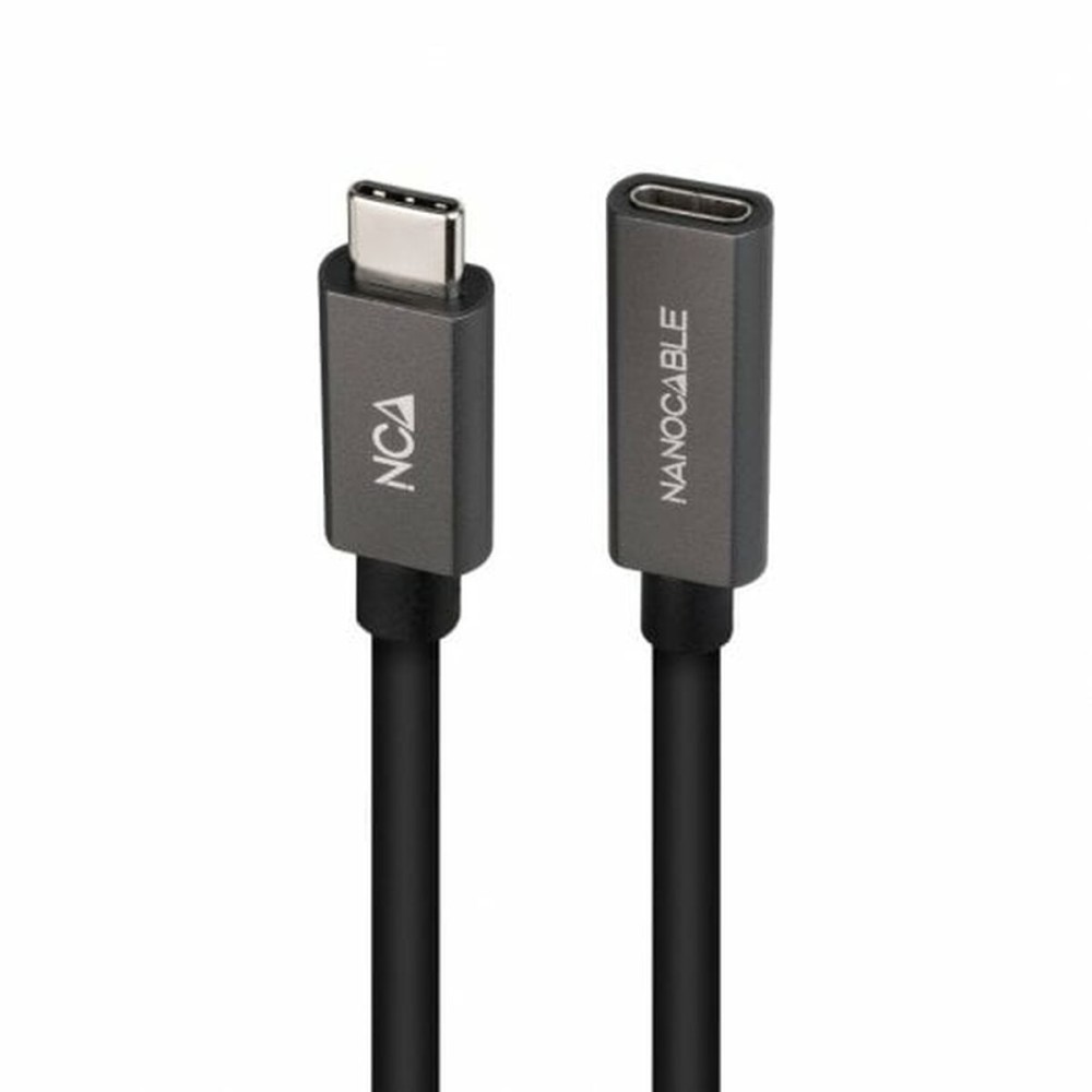 USB-C Extension Cable NANOCABLE 10.01.4401-L150 Black 1,5 m (1 Unit)