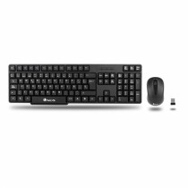 Tastatur mit Maus NGS NGS-KEYBOARD-0358 Schwarz QWERTY Qwerty US Wireless