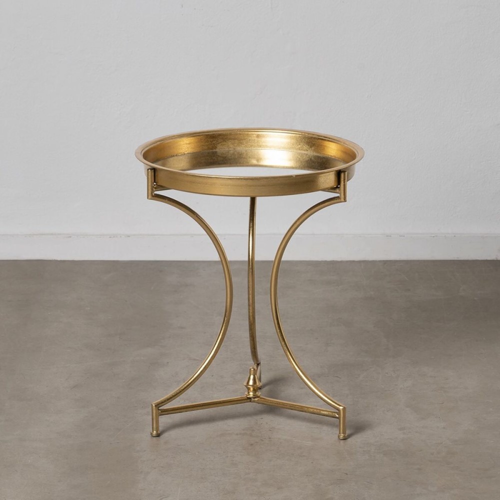 Beistelltisch 51 x 51 x 63 cm Kristall Gold Metall