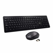 Keyboard and Wireless Mouse Ewent EW3256 2.4 GHz Black Spanish Qwerty QWERTY