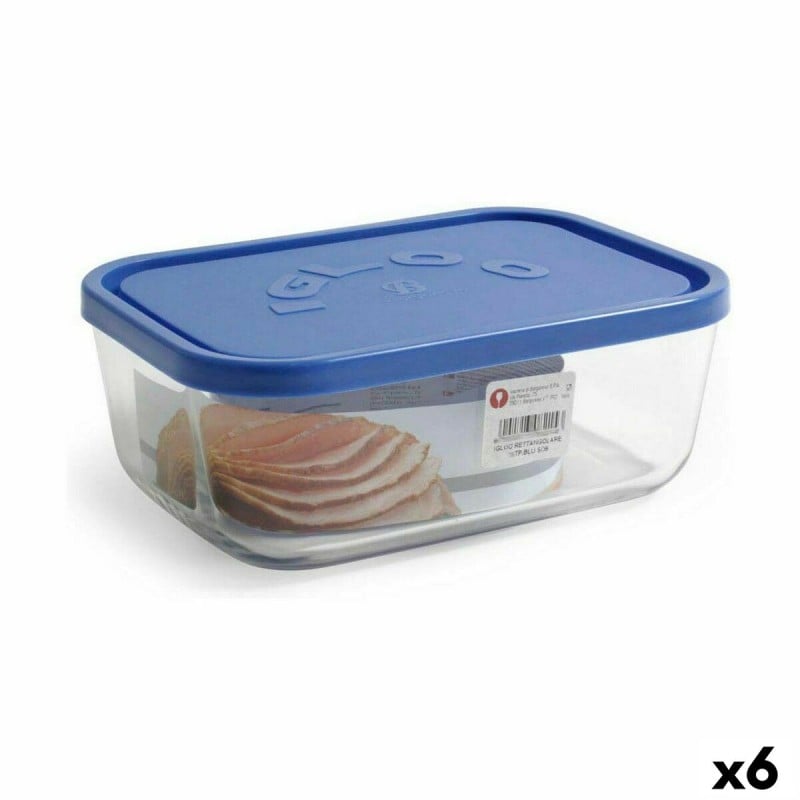 Lunchbox Borgonovo   Blau rechteckig 2,3 L (6 Stück)