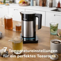 Wasserkocher BOSCH TWK7203 1,7 L Schwarz Grau Edelstahl 2200 W 1850 W 1,7 L