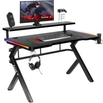 Bureau Gaming Huzaro HZ-Hero 5.0 RGB Noir Acier Fibre de Carbone 116 x 69,5 x 59 cm