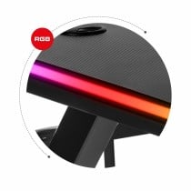 Bureau Gaming Huzaro HZ-Hero 5.0 RGB Noir Acier Fibre de Carbone 116 x 69,5 x 59 cm