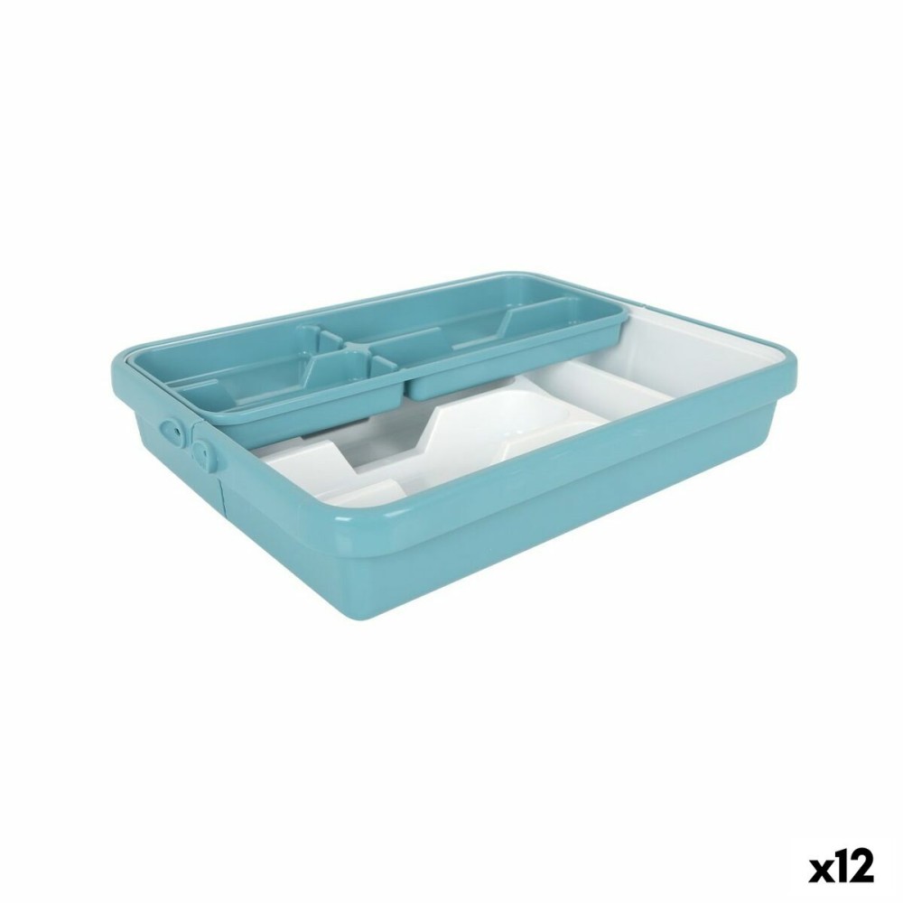 Range-couverts Tontarelli Mixy Turquoise 31,7 x 41,8 x 7,7 cm Extensible (12 Unités)