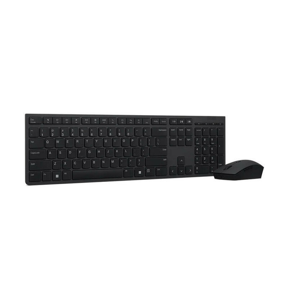 Tastatur mit Drahtloser Maus Lenovo SLIM COMBO II ES MC00011728 Schwarz Qwerty Spanisch