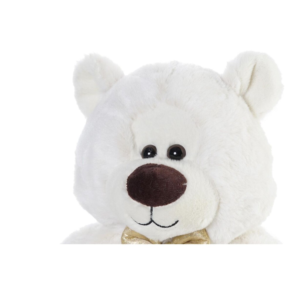 Ours en peluche DKD Home Decor Nœud papillon Blanc Doré Métal Enfant Ours 30 x 40 cm 30 x 30 x 36 cm