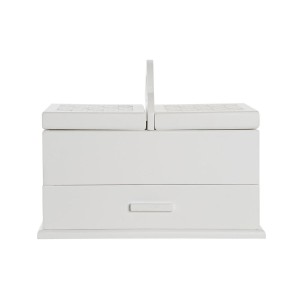 Jewelry box DKD Home Decor Crystal White Ivory MDF Wood 30 x 17 x 24 cm