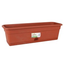 Planter with Dish Dem Greentime Rectangular Brown 60 x 20 x 17,3 cm (6 Units)