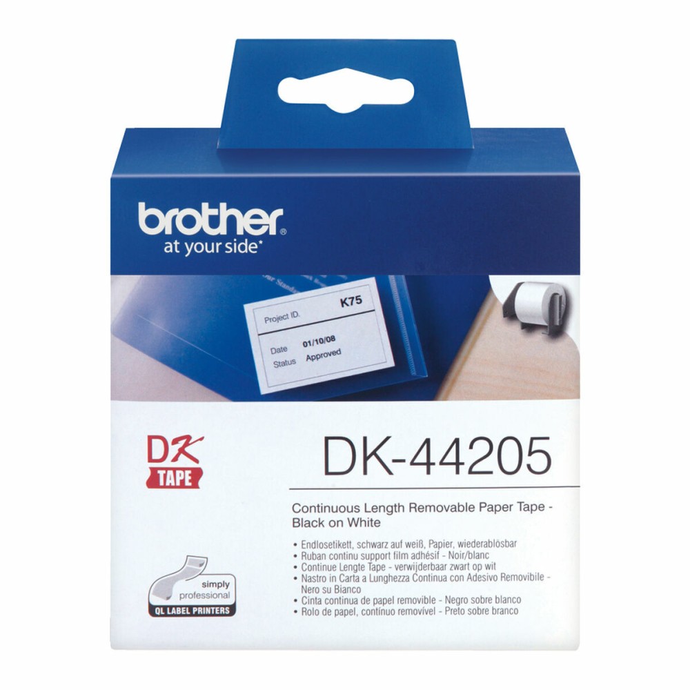 Drucker-Etiketten Brother DK-44205 62 mm x 15,24 m Weiß Schwarz/Weiß (2 Stück)