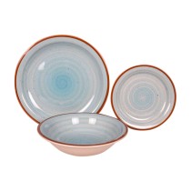 Service de Vaisselle Home ESPRIT Bleu Vert Multicouleur Rose Ambre Grès 26,5 x 26,5 x 3 cm 27,5 x 27,5 x 3 cm 18 Pièces