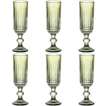 Set de Verres Home ESPRIT Vert Verre 6 x 6 x 18,4 cm (6 Unités)