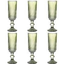 Set of cups Home ESPRIT Green Crystal 6 x 6 x 18,4 cm (6 Units)