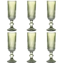 Set of cups Home ESPRIT Green Crystal 6 x 6 x 18,4 cm (6 Units)