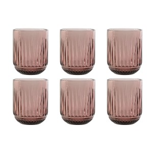 Set of glasses Home ESPRIT Pink Crystal (6 Units)