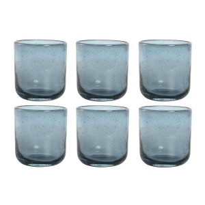 Set de Verres Home ESPRIT Bleu Verre 320 ml (6 Unités)