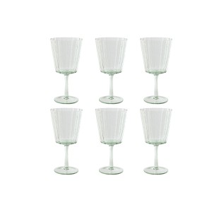 Set de Verres Home ESPRIT Vert Verre 9 x 9 x 17,8 cm (6 Unités)