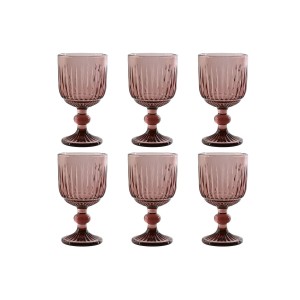 Set de Verres Home ESPRIT Rose Verre 8 x 8 x 14,5 cm (6 Unités)